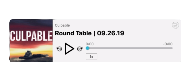 Screenshot of a Resonate Hosting Podcast Embed Player